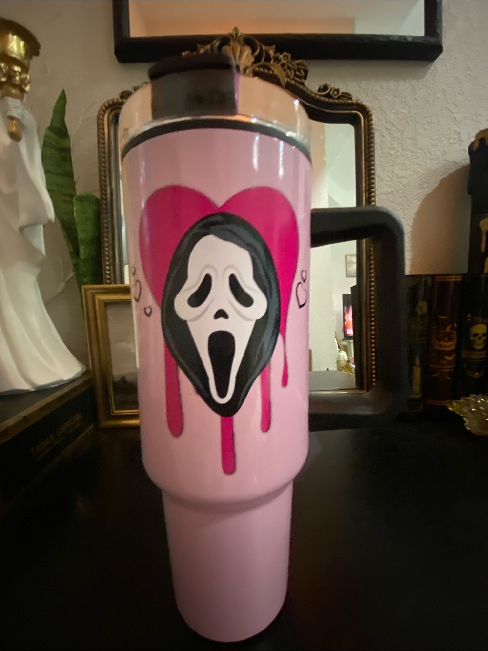 Pink Scream ghostFace Travel Mug